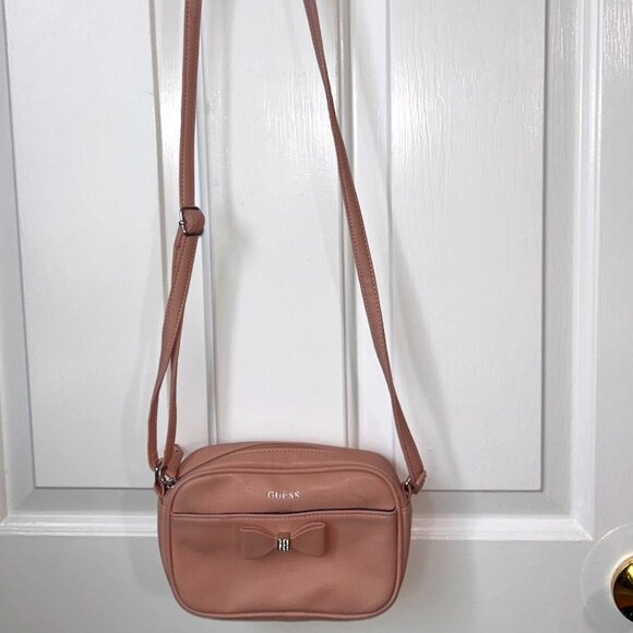 GUESS Light Pink Crossbody Bag with Bow & Rhinestone Accent - Picture 1 of 5